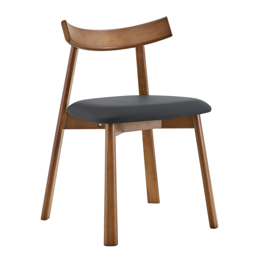 Set 2 sedie da pranzo scandinave in legno con seduta imbottita, nero