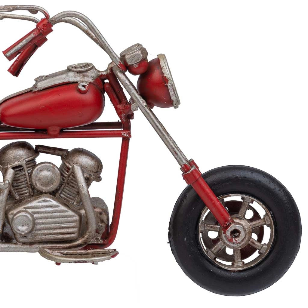Moto in metallo rosso 19,5x7x10,5h