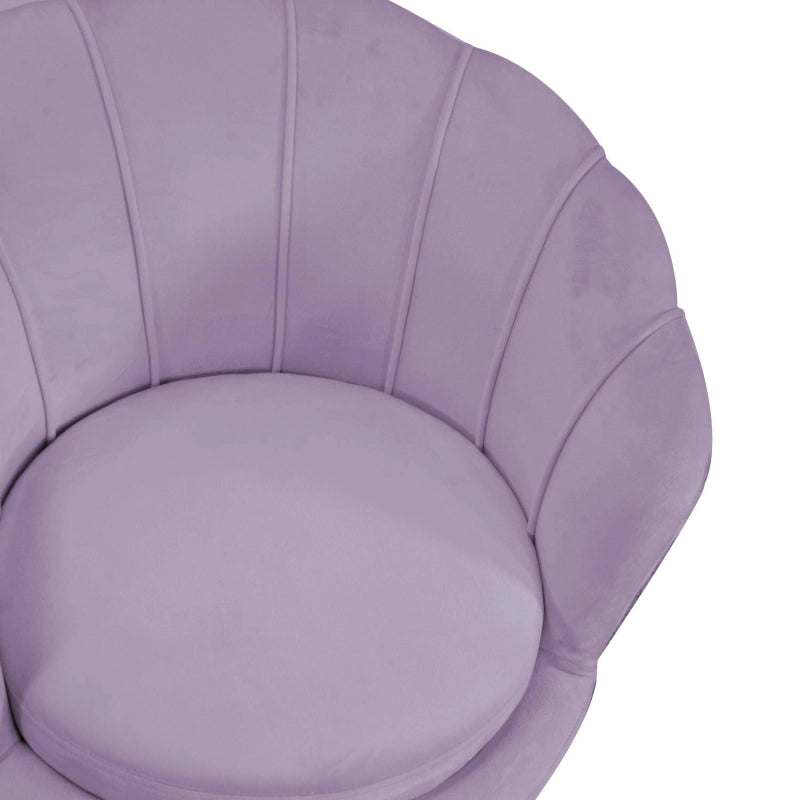 Poltrona velluto tulipan viola cm 73x72h45/75