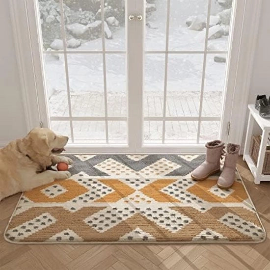 Mattezza Antislittamento 60 x 90 cm, Panno di Porta Antiscivolo, Panno di Porta con Trappola per la Sporcizia, Copertura per Porta, Copertura per Tappeto, per Interno, Esterno, Salotto, Corridoio, Piazzetta Interna