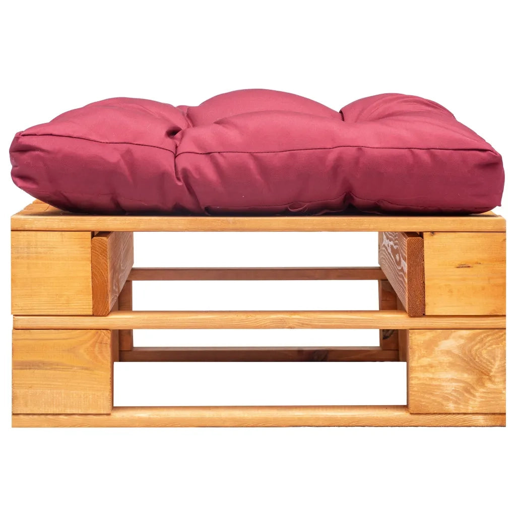 Divano da Giardino a Pallet e Cuscino Rosso Legno Marrone ambra 277442