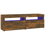Mobile TV multimediale scaffale TV credenza mobile TV per sala da pranzo soggiorno camera da letto con luci a LED rovere affumicato 120 x 35 x 40 cm marrone 02_0026716