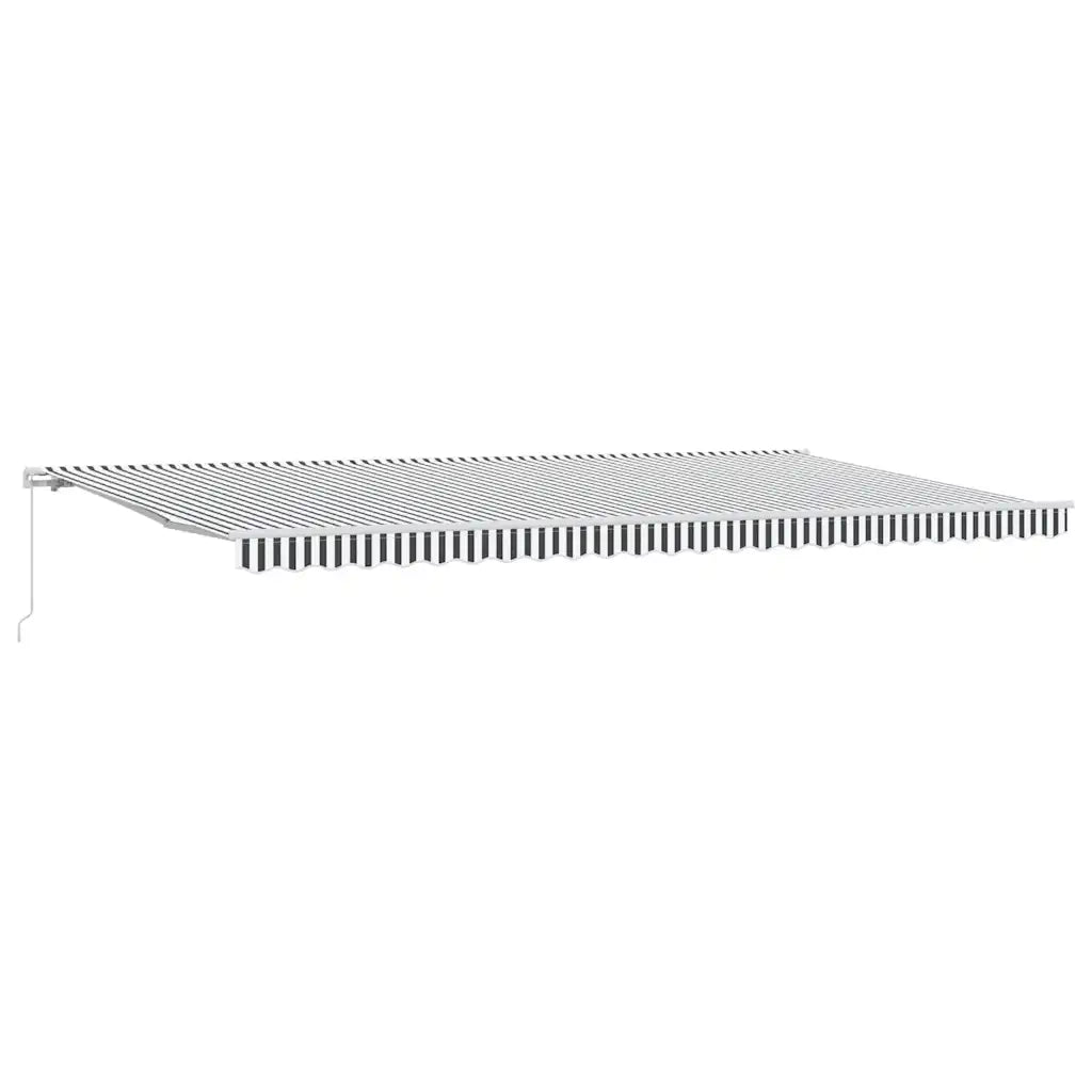 Tenda da Sole Retrattile Manuale Antracite e Bianco 500x300 cm