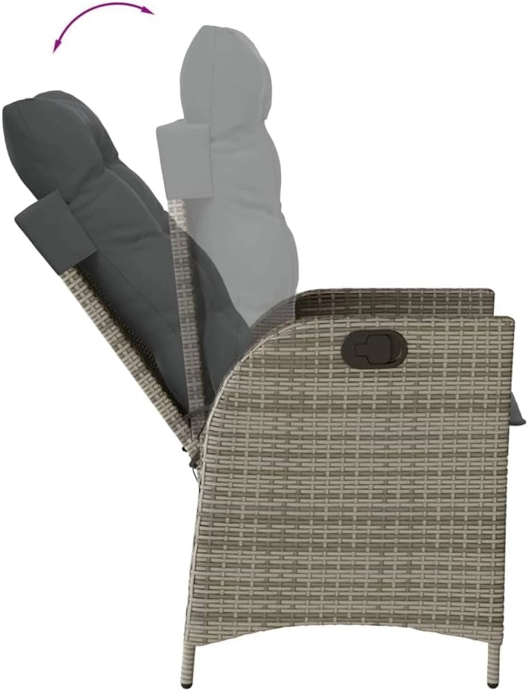 3213076 - Set da pranzo da giardino in rattan sintetico grigio, set tavolo e sedie da giardino, tavolo da terrazza e sedie, set da giardino, mobili da giardino