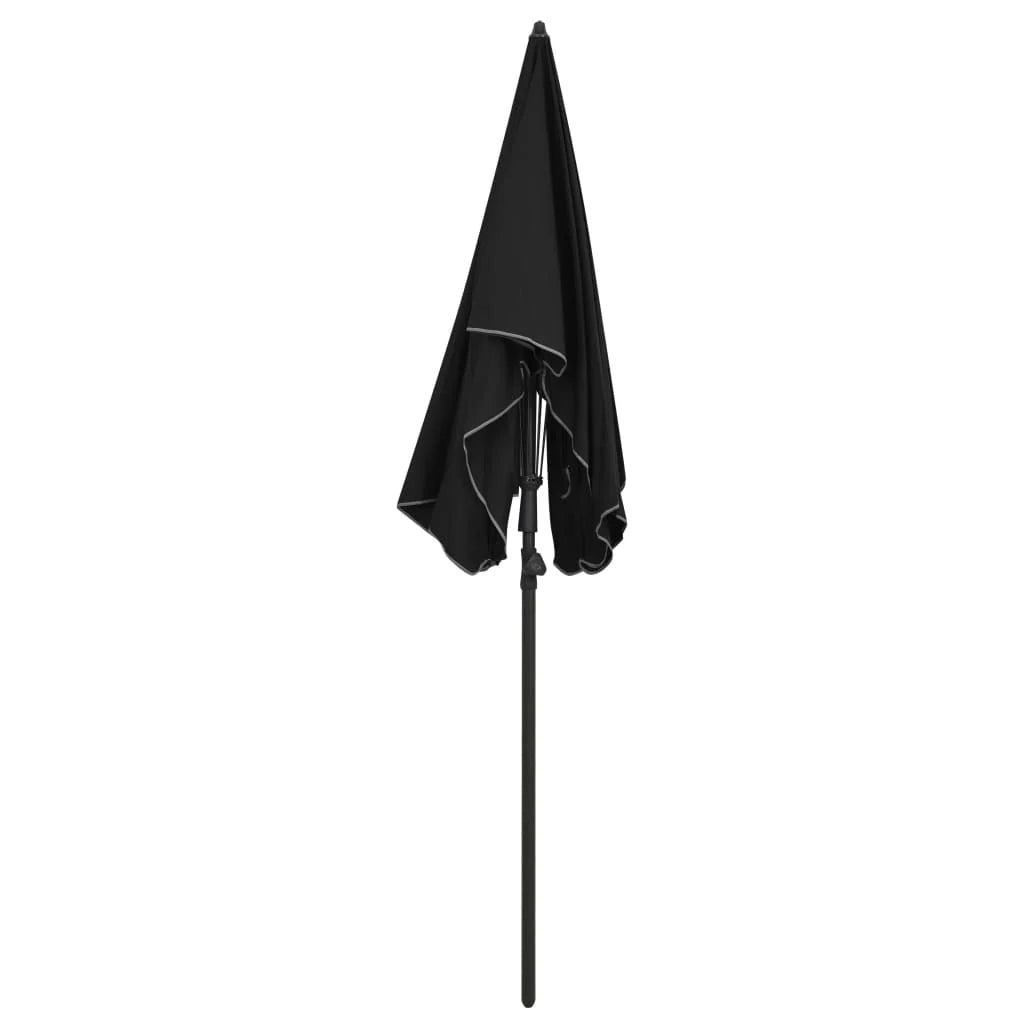 Ombrellone da giardino con palo 200 x 130 cm nero 02_0008318