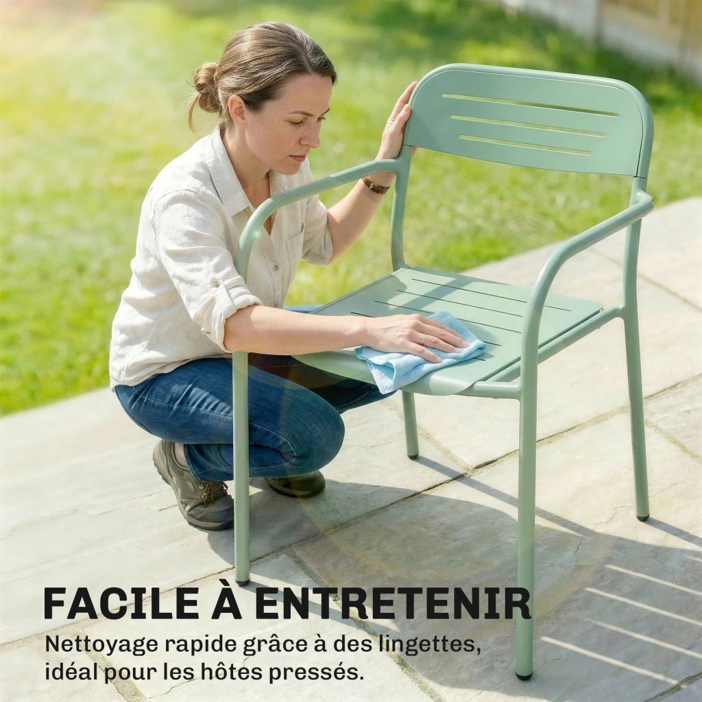 Sedia da giardino con braccioli ¨C zephmum ¨C verde 56x58x78