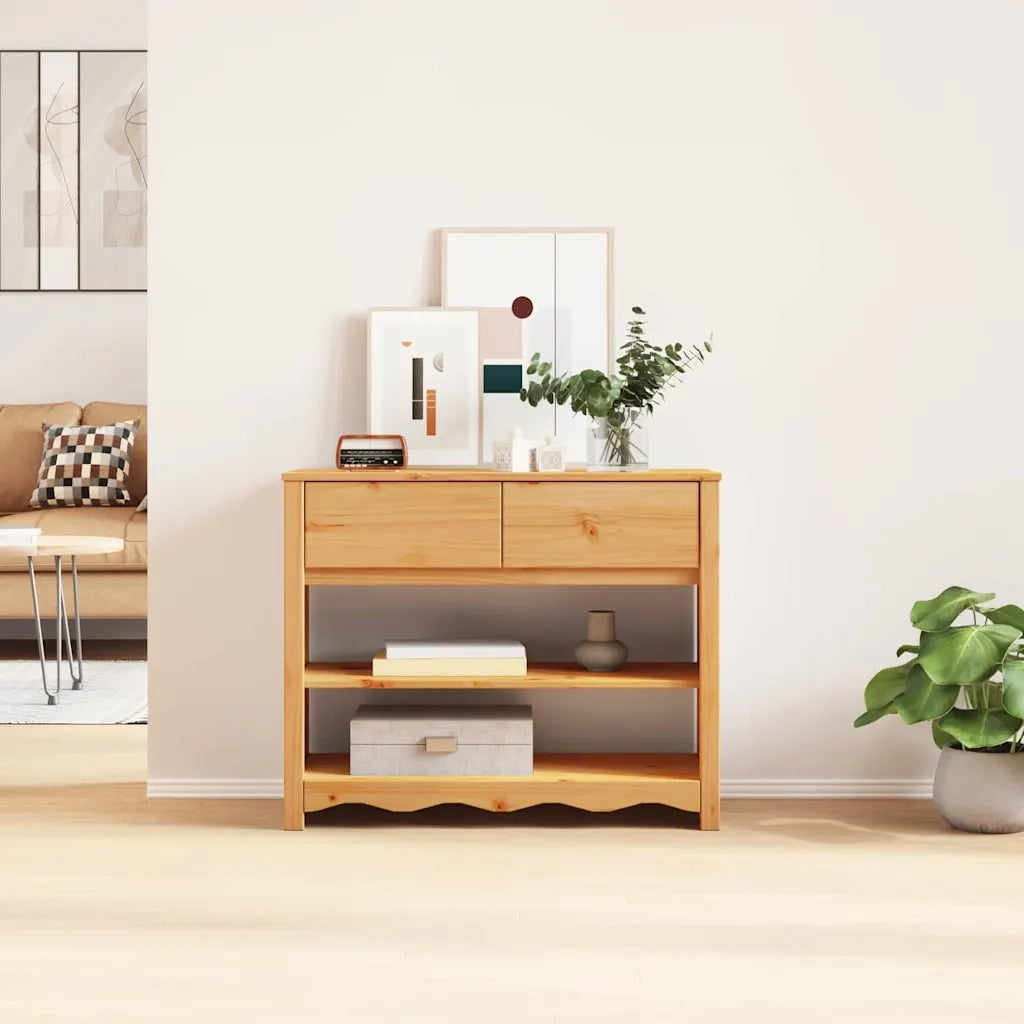 Tavolo Consolle | Tavolo d'Ingresso Drammen Rovere 89,5 x 37 x 73 cm Pino massello