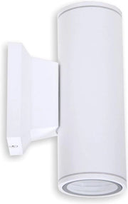 Lampada da parete esterna, GU10, antracite, in alluminio, IP65, impermeabile all'acqua, adatta per balcone, garage, terrazza e giardino, senza lampada a incandescenza, Bianco