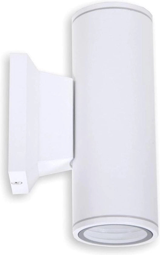 Lampada da parete esterna, GU10, antracite, in alluminio, IP65, impermeabile all'acqua, adatta per balcone, garage, terrazza e giardino, senza lampada a incandescenza, Bianco