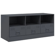 Mobile TV multimediale mensola TV credenza TV adatto per sala da pranzo soggiorno camera da letto antracite 99 x 39 x 44 cm acciaio antracite 02_0026408