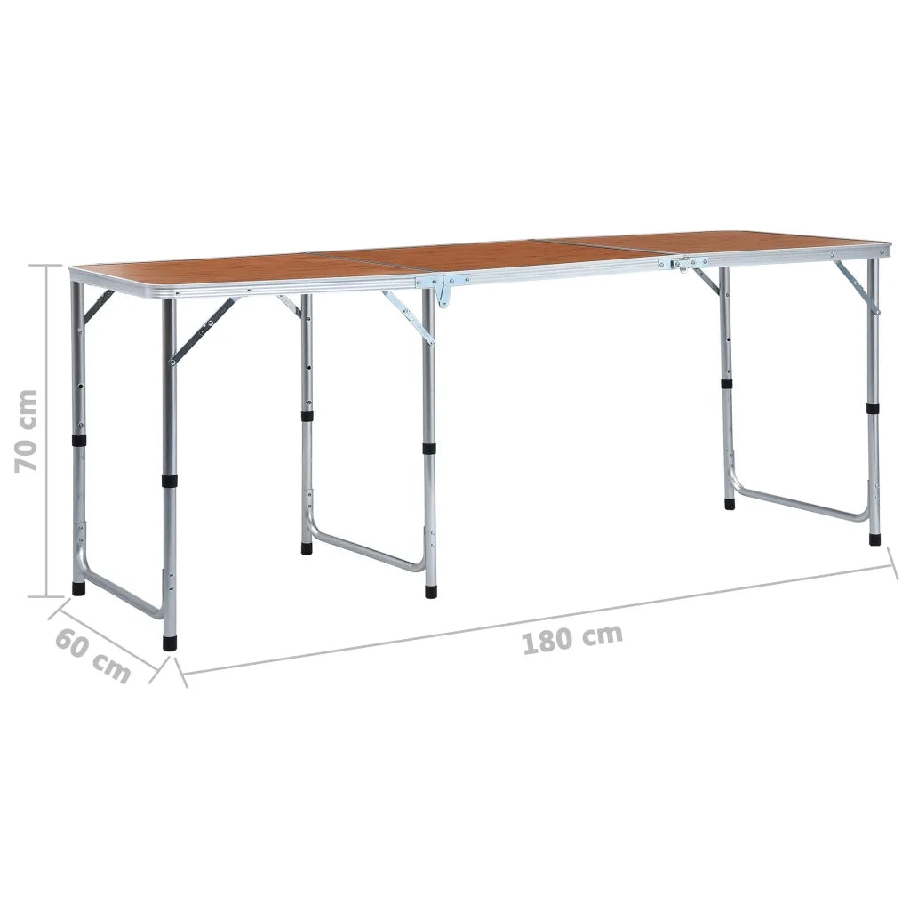 Tavolo da Campeggio Pieghevole in Alluminio 180x60 cm CFW4317777