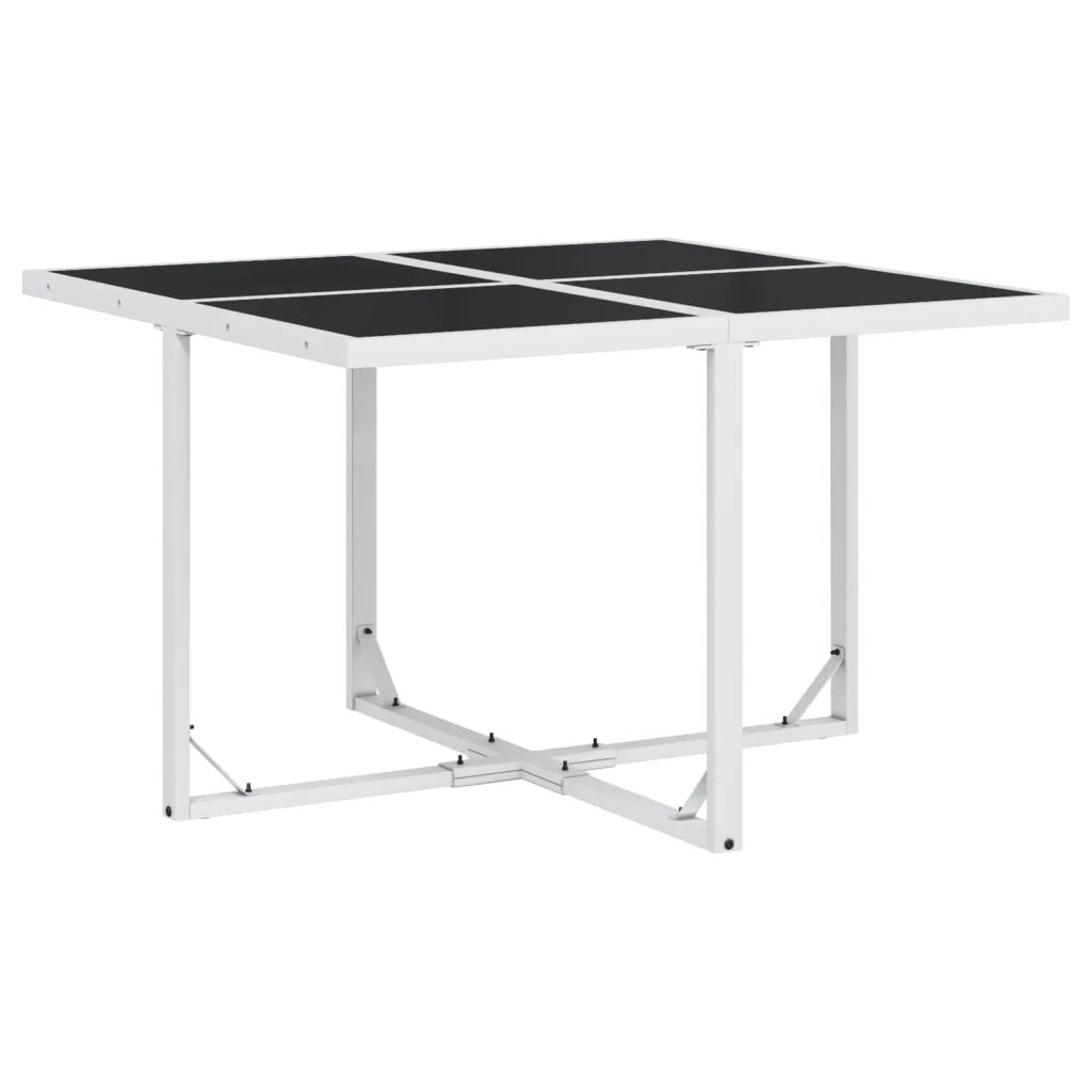 Set da Pranzo da Giardino 9 pz | Set Salotto da Giardino con Cuscini Bianco in Textilene