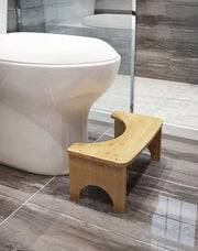 Sedia per bagno in legno con cuscino di sostegno - 35 gradi - design a forma di C in legno duraturo (naturale)