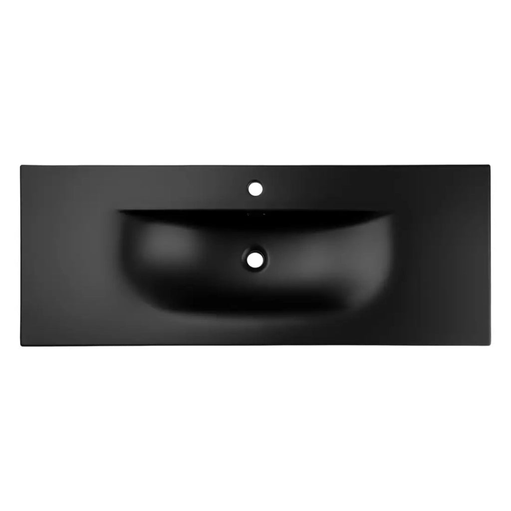 Lavabo incasso VELOA 120 cm in ceramica nero opaco