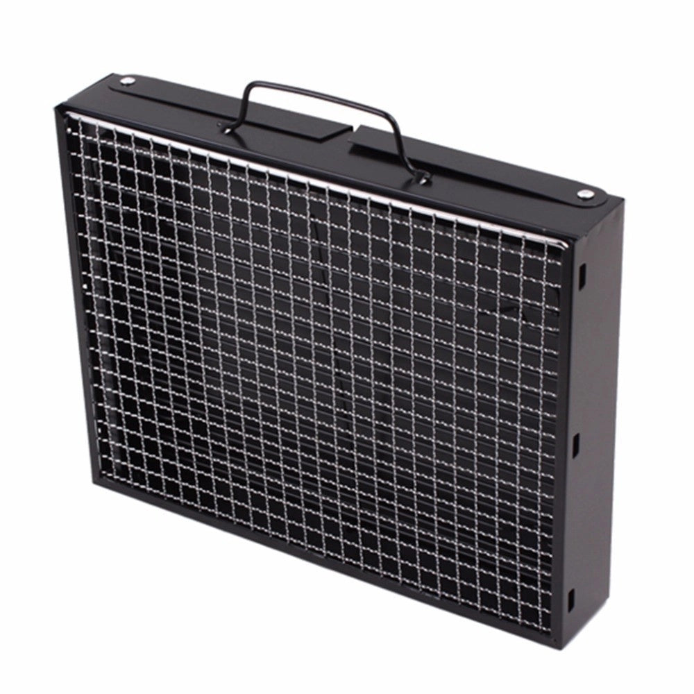 Trade Shop - Barbecue Portatile A Carbonella Per Grigliate Carne Pesce Verdure 20x35x27 Cm -