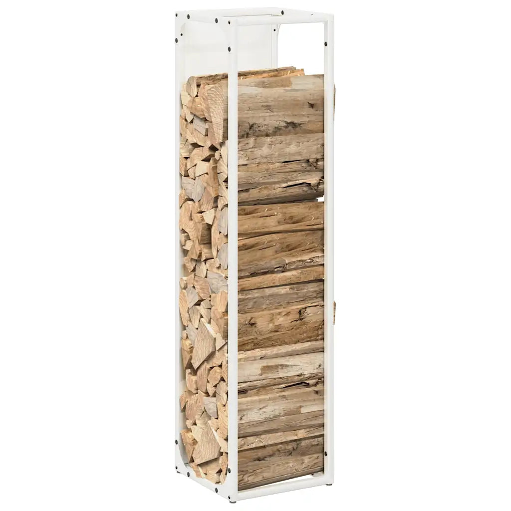 Rastrelliera per Legna da Ardere Bianca 25x25x100 cm 864268