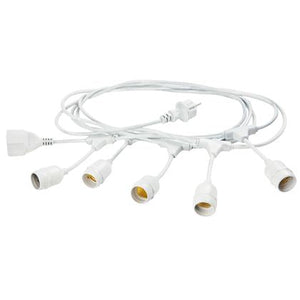 Cavo per Esterno con 5 Portalampade E27 5m in Termoplastico Sovil Bianco