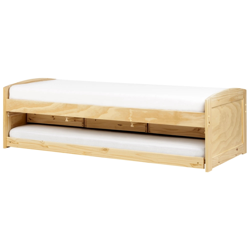 Letto estraibile per bambini in legno di pino chiaro UE a misura singola Telaio Extra Silde Out con cassetti di stoccaggio
