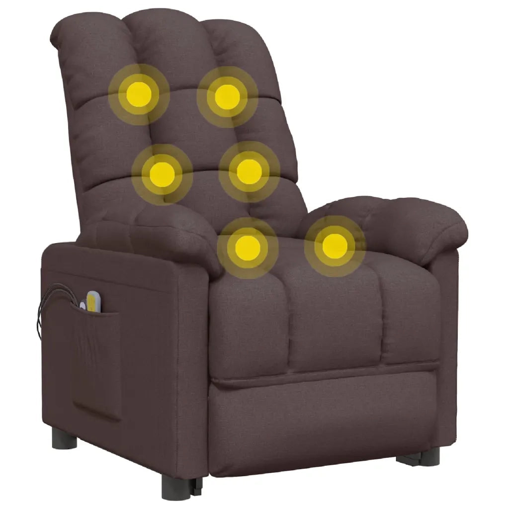Poltrona Elettrica Massaggiante Marrone Scuro in Tessuto cod mxl 31861