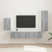 Set mobile TV 4 pcs Grigio Sonoma Legno multistrato