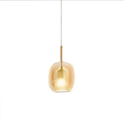 Vetro Borosilicato Contemporaneo Rain Ambra Trasparente D17,5 Senza Rosone