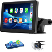 Radio Portatile 7" a Tono IPS con Schermo Touch - Camera di Ricambio Acquaparante - Bluetooth 5.0 - Controllo Siri/Google Voice - Navigatore GPS - Collegamento Specchio Carplay
