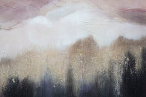 Dipinto su Tela Pink Mountain 80x2,7x60 cm in Legno di Pino e Canvas Multicolor