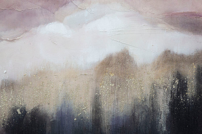 Dipinto su Tela Pink Mountain 80x2,7x60 cm in Legno di Pino e Canvas Multicolor