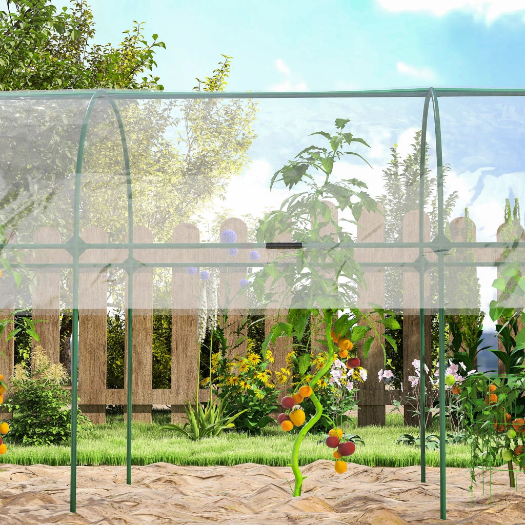 Serra da giardino per pomodori ¨C zephmum ¨C 4 archi in acciaio, copertura in PVC, verde 400x120x170 cm