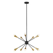 Lampadario moderno nero oro Jax 10xG9 LED 3W Feiss