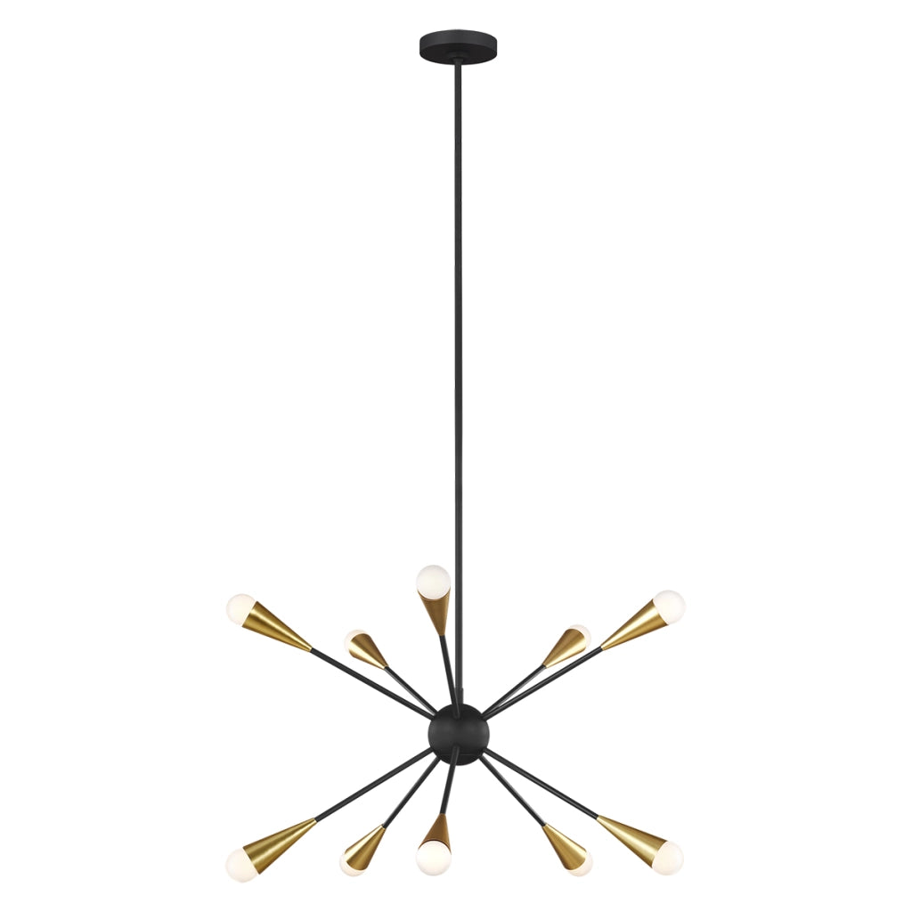 Lampadario moderno nero oro Jax 10xG9 LED 3W Feiss