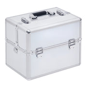 Mallette trucco a 3 livelli con chiavi ¨C zephmum ¨C argento 36.5x24x29 cm