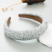 Cintura per Capelli, Strass, Fascia per Capelli Brillante, Fascia per Capelli Spessa e Piena, Adatta per Feste, Abbigliamento di Occasione Importante - Argento