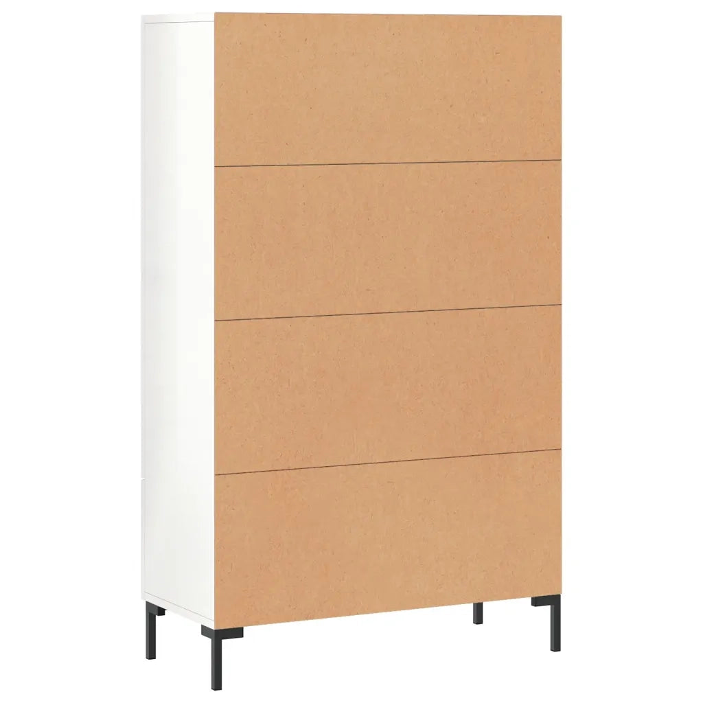 Credenza Bianco Lucido 69,5x31x115 cm in Legno Multistrato 828238