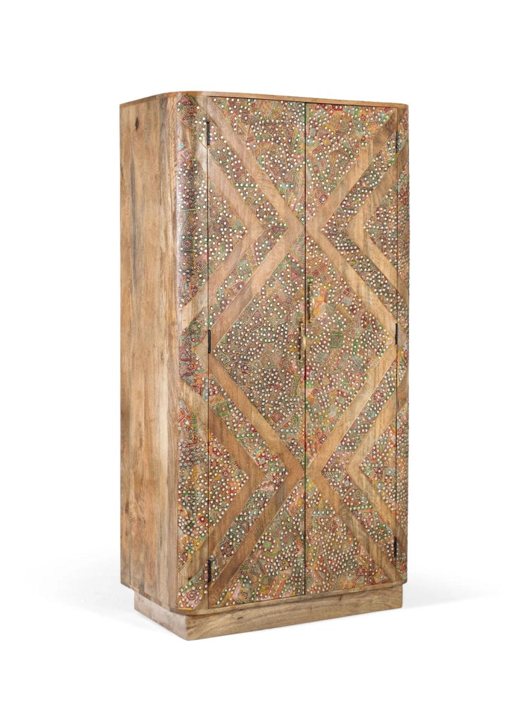 Armadio in legno massello di mango a due ante 170 cm