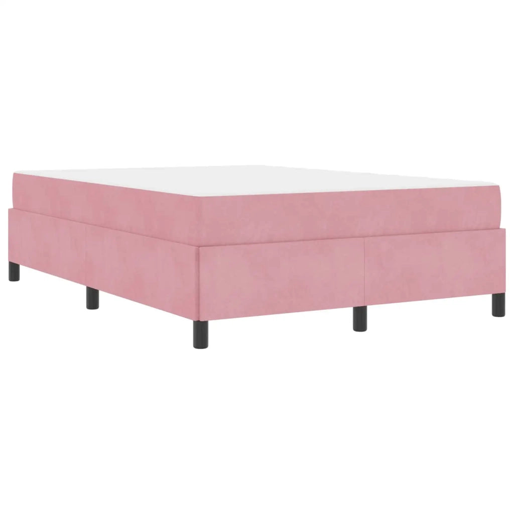 Struttura del letto con materasso Rosa 140 x 190 cm Tessuto