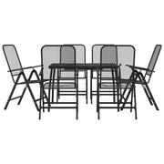 Set da Pranzo da Giardino 7pz | Set Salotto da Giardino Antracite in Rete Metallica