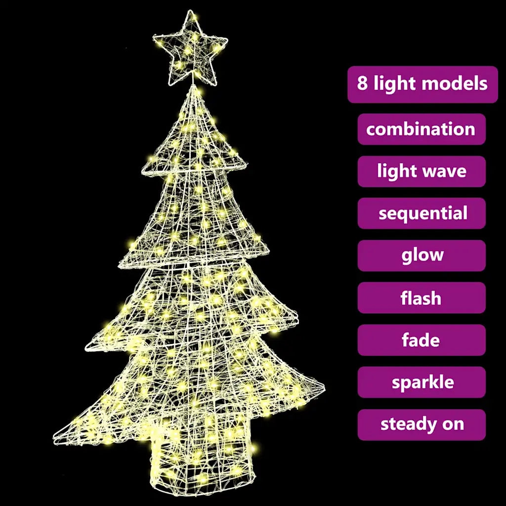 Albero di Natale | Decorazioni natalizie con 100 LED Bianco caldo 120 cm Acrilico
