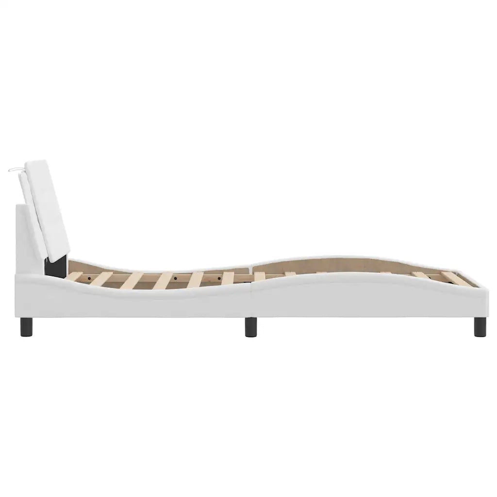 Giroletto senza Materasso Zadar Bianco 90x190 cm in Similpelle