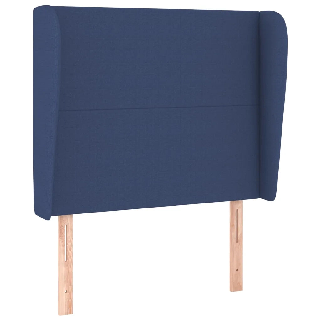 Testiera ad Orecchio-Testata con Orecchie Blu 103x23x118/128 cm in Tessuto 939964