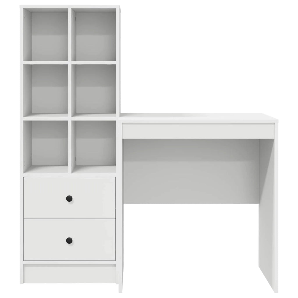 Scrivania con cassetto con lo scaffale 2 pcs Bianco 3337345