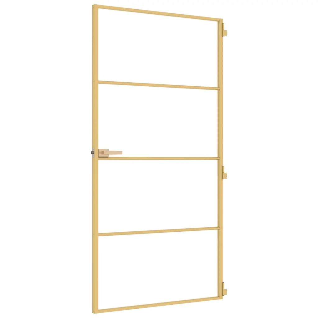 Porta Interni Sottile Oro 102,5x201,5 Vetro Temperato Alluminio 155139