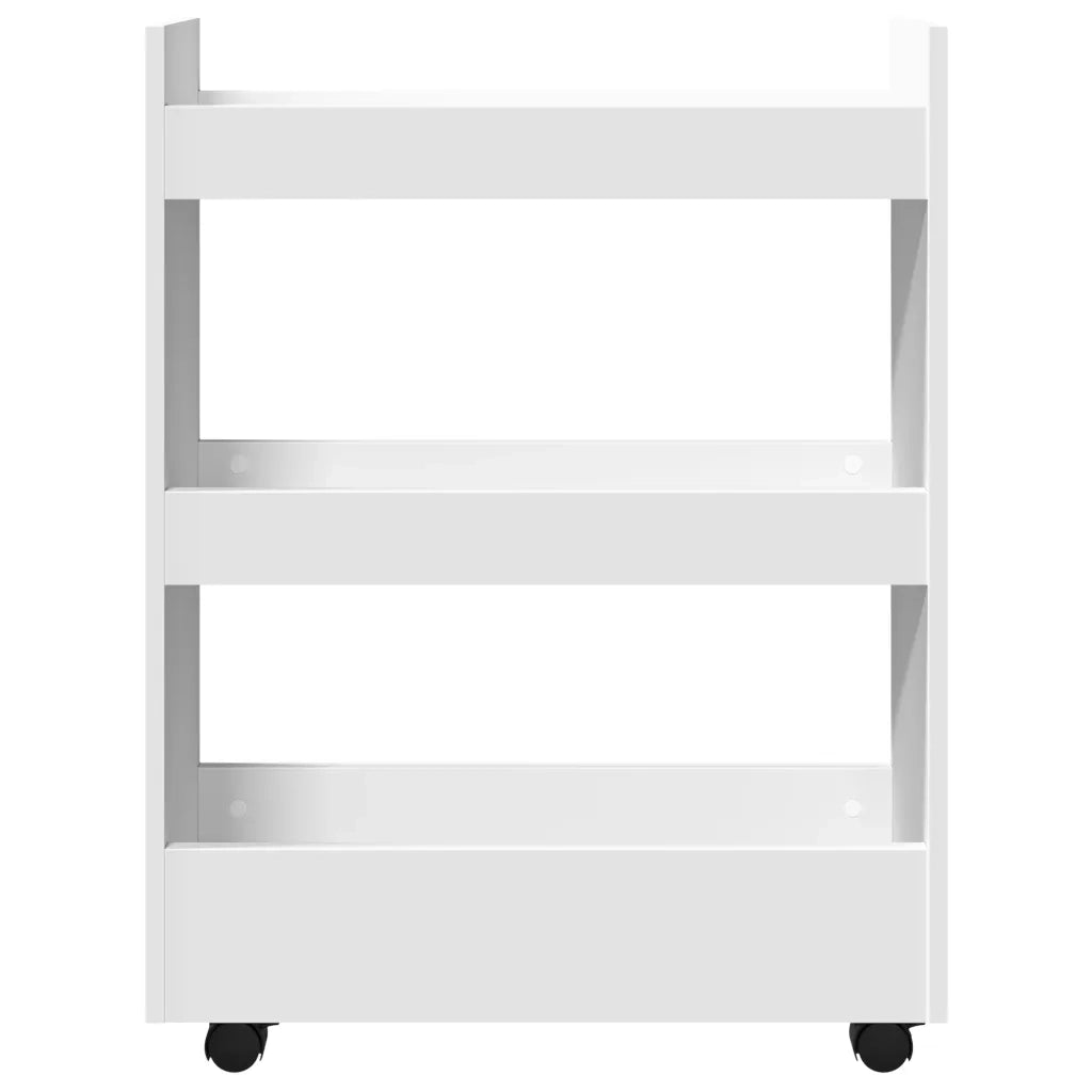 Carrello portaoggetti stretto a 3 ripiani bianco in legno ingegnerizzato 855250