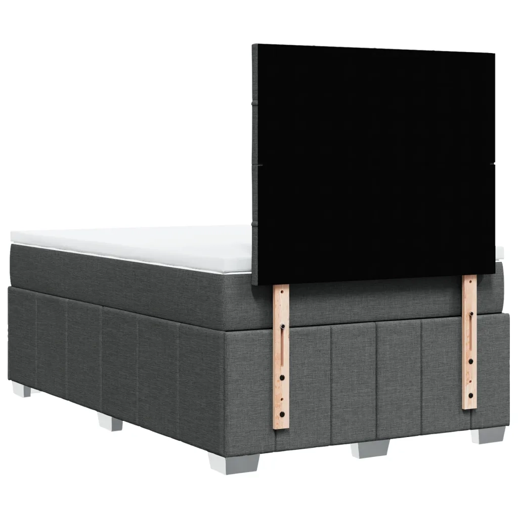Giroletto a Molle con Materasso Grigio Scuro 120x190cm Tessuto