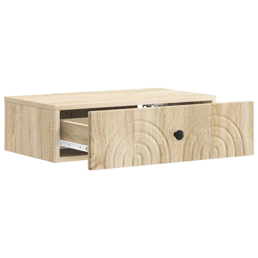 Tavolino da Parete Laterale Rovere Sonoma 59 x 34,5 x 17 cm