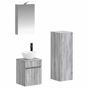 Set di mobili per il bagno 4 pcs Sonoma grigio 3407460