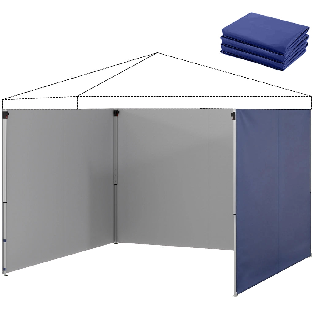 Set 3 Pezzi Fiancate con Cerniera per Gazebo 3x3 m ¨C zephmum ¨C Blu Scuro
