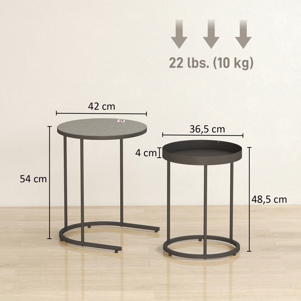 Tavolino da caff¨¨ pieghevole ¨C zephmum ¨C grigio, metallo