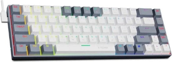 Tastiera da Gioco - 60% Compacta Mini USB Cavo Tastiera - Tastiera con Illuminazione RGB LED - QWERTY - Tastiera per PC Windows/Laptop/Mac OS - Bianca