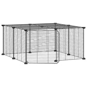 Gabbia per animali domestici a 12 pannelli con porta 35 x 35 cm nera 02_0041563